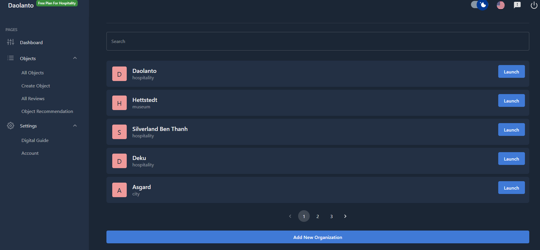 Manage Organizations