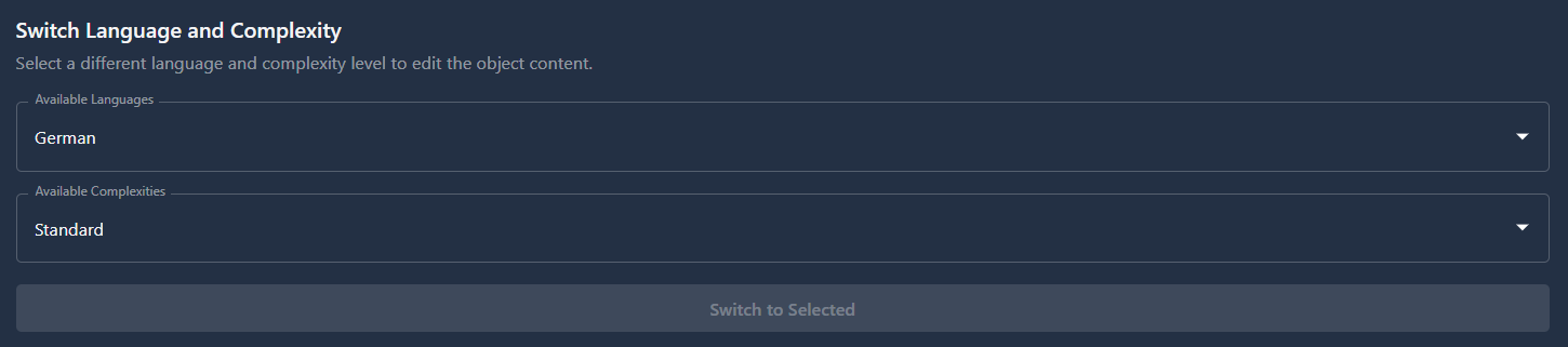 Switch Language and Complexity