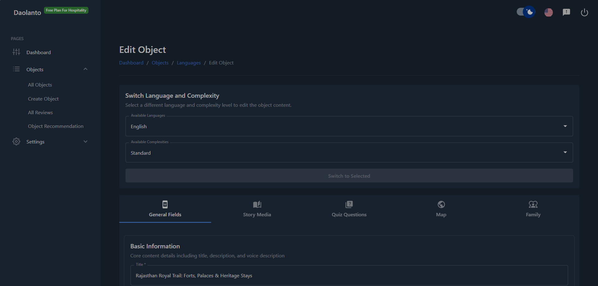 Edit Object (Language Editor)